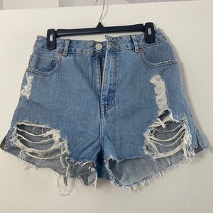 ASOS denim high-rise shorts